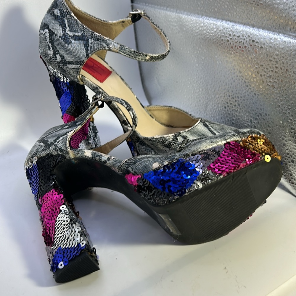 Rfh Multicolored Sequence High Heels 5” Nwot Size… - image 3